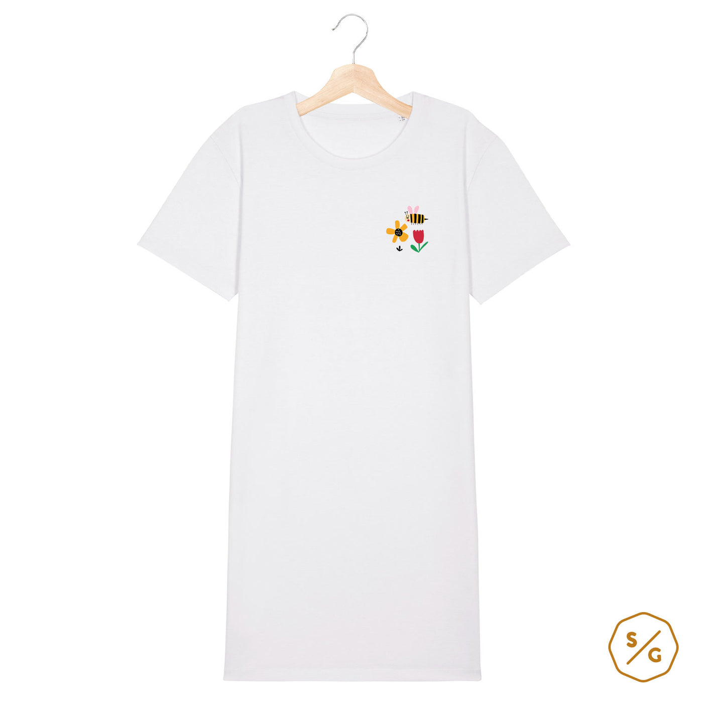 T-SHIRT DRESS • FLOWER BEE ILLUSTRATION