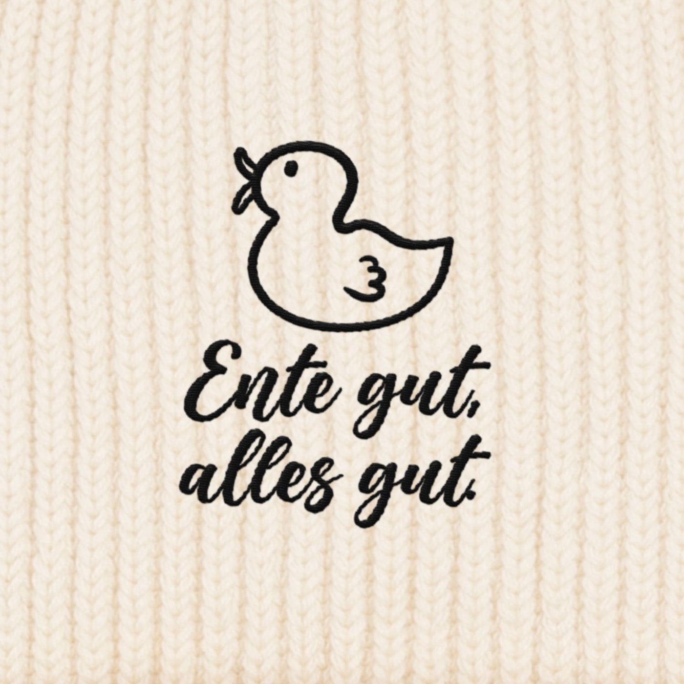 BESTICKTE BEANIE • ENTE GUT, ALLES GUT