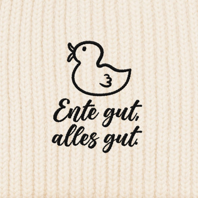 BESTICKTE BEANIE • ENTE GUT, ALLES GUT