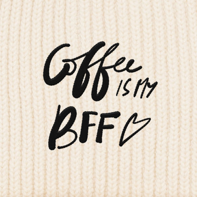 BESTICKTE BEANIE • COFFEE IS MY BFF