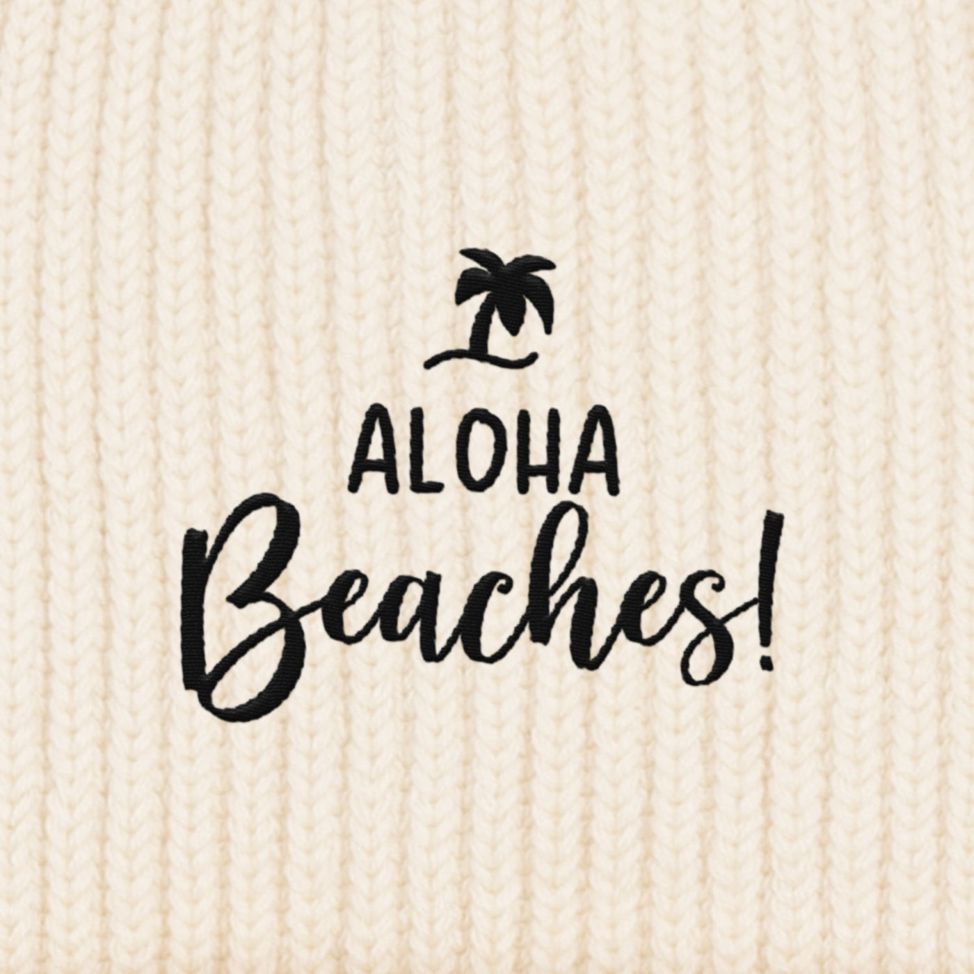 BESTICKTE BEANIE • ALOHA BEACHES