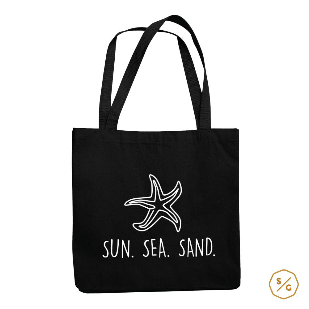 BEDRUCKTE BAUMWOLL-TASCHE • SUN SEA SAND