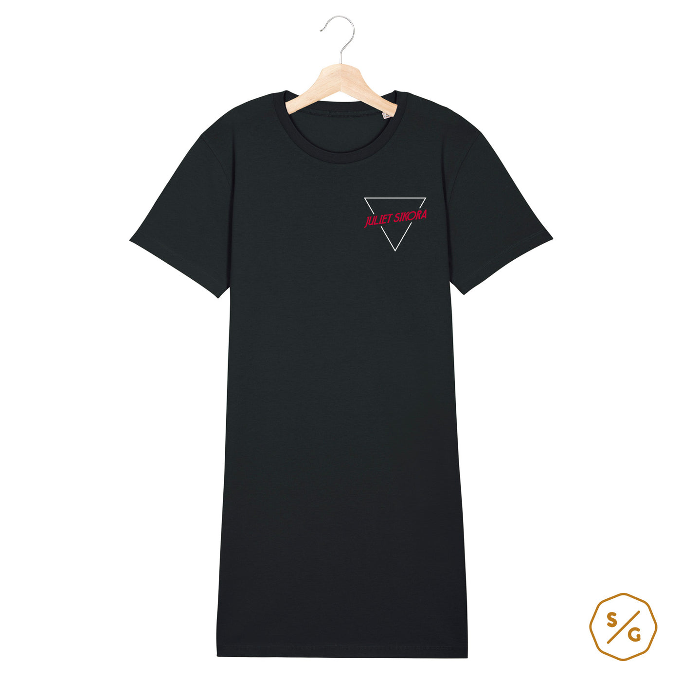 BESTICKTES T-SHIRT KLEID • LOGO JULIET SIKORA