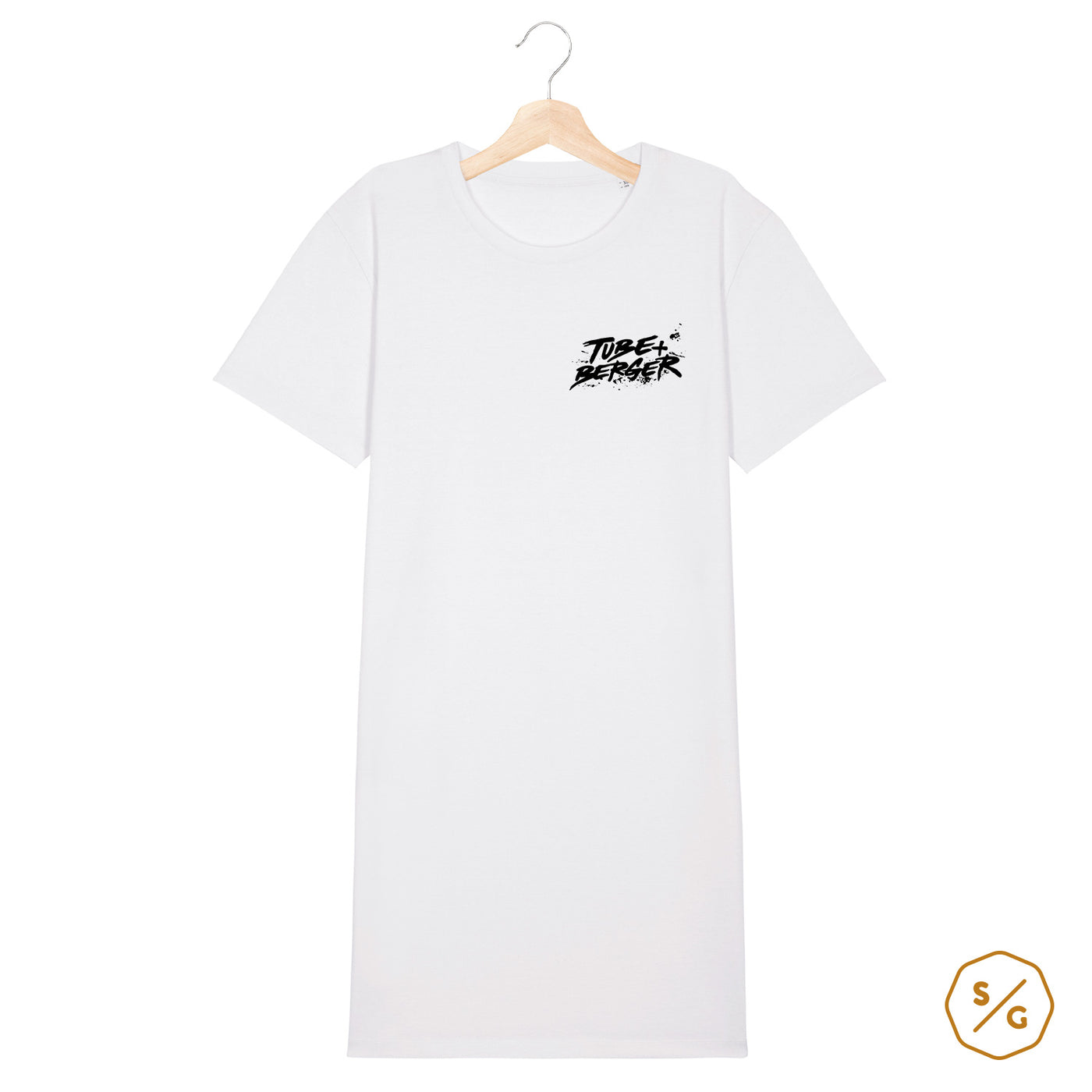 BEDRUCKTES T-SHIRT KLEID • LOGO TUBE & BERGER