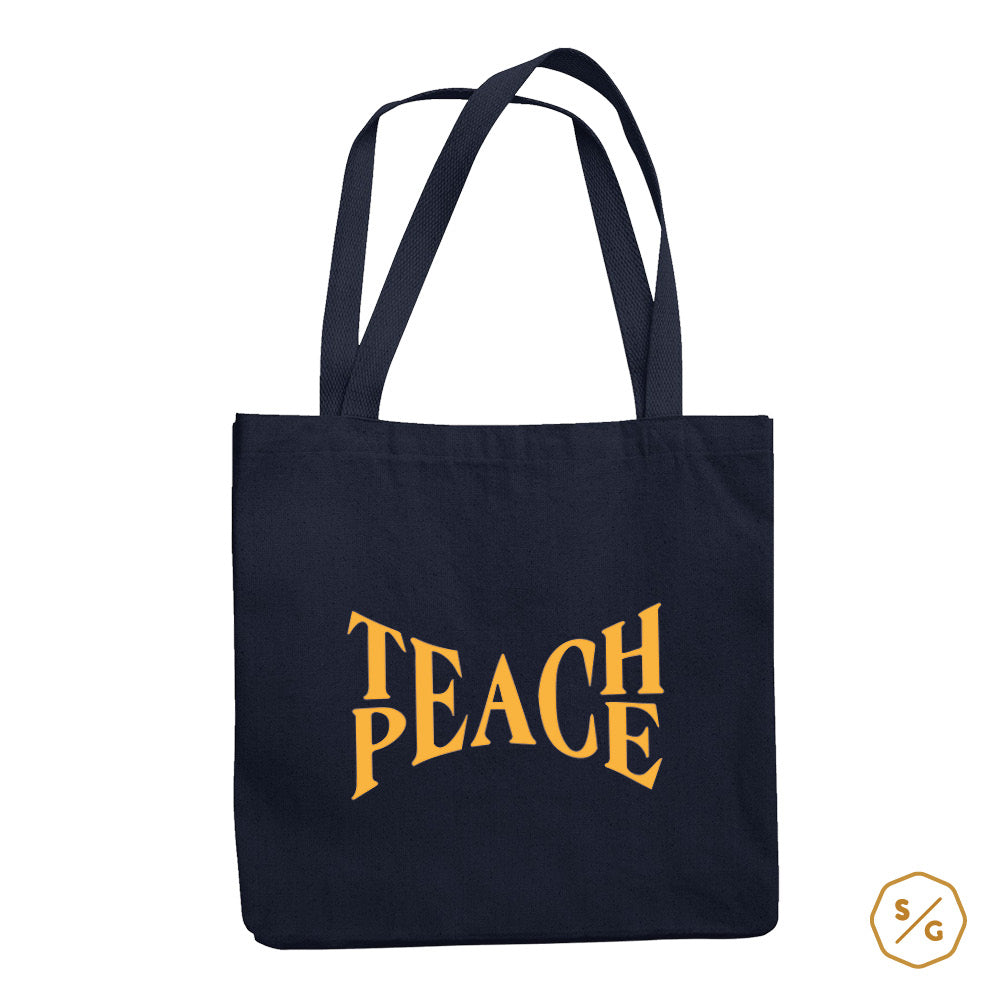 BEDRUCKTE BAUMWOLL-TASCHE • TEACH PEACE