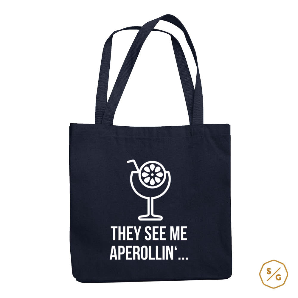 PRINTED COTTON BAG • THEY SEE ME APEROLLIN'