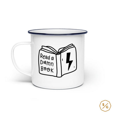 EMAILLE-TASSE (STAHL) • READ A DAMN BOOK