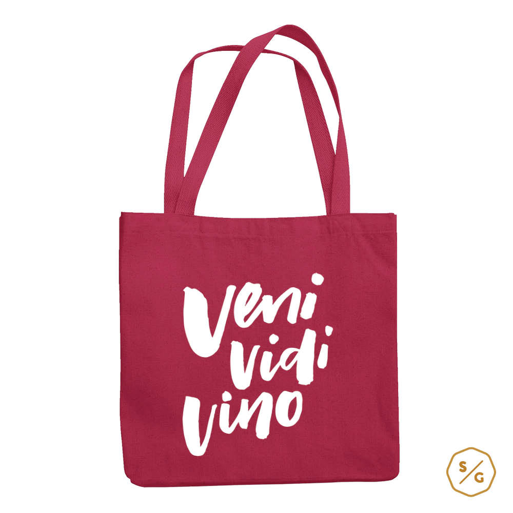 BEDRUCKTE BAUMWOLL-TASCHE • VENI VIDI VINO