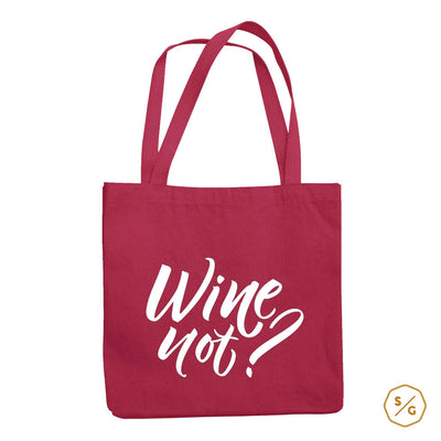 BEDRUCKTE BAUMWOLL-TASCHE • WINE NOT?