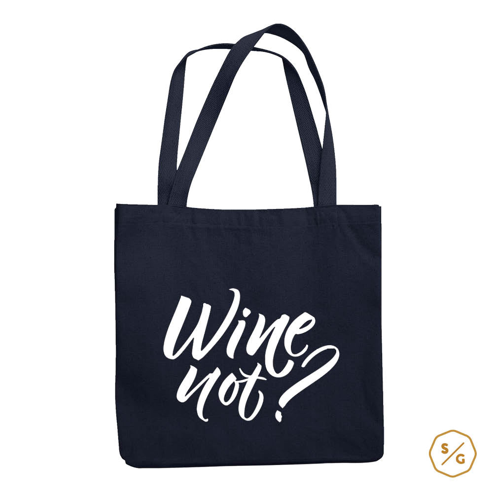 PRINTED COTTON BAG • WINE NOT?