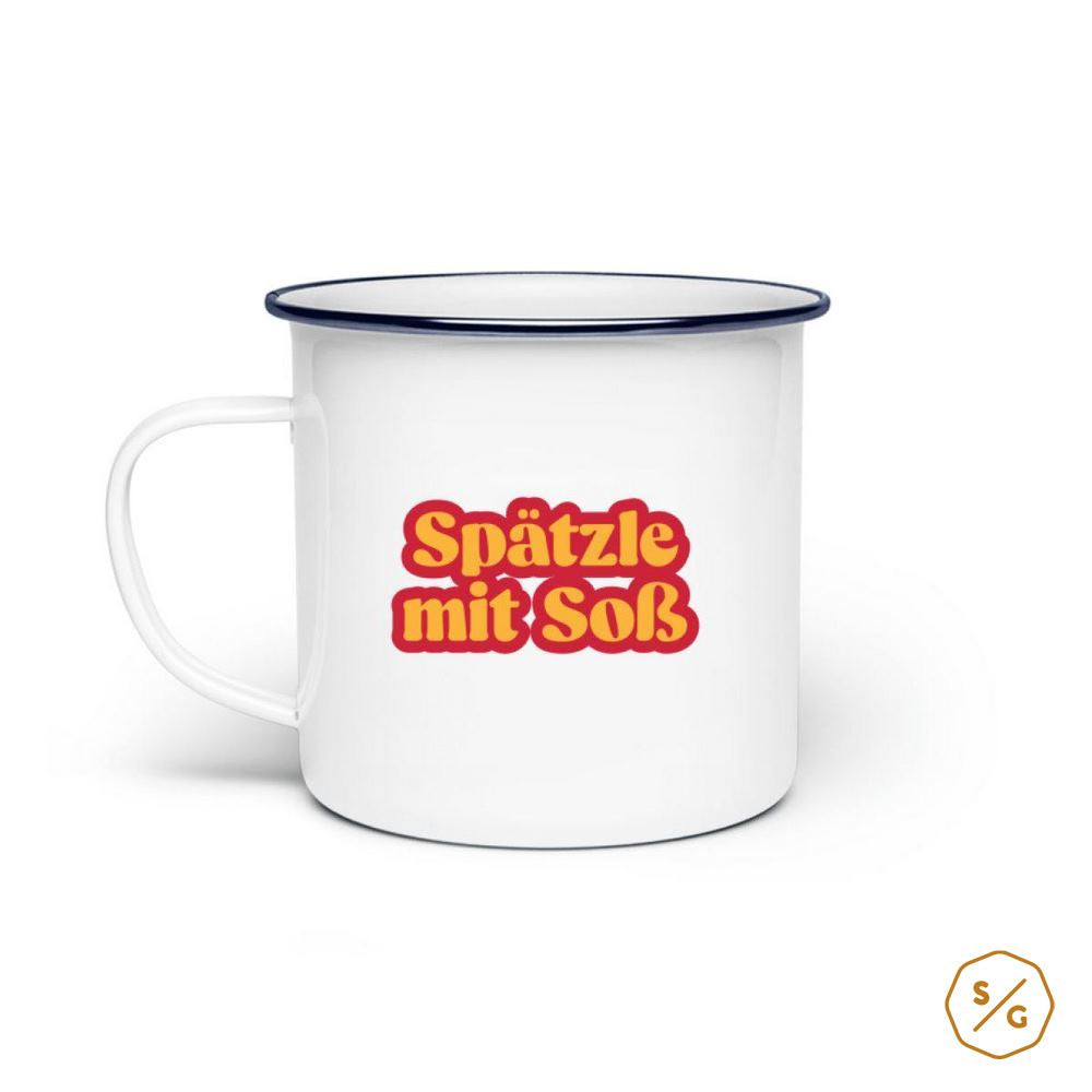 ENAMEL CUP (STEEL) • SPAETZLE MIT SOSS