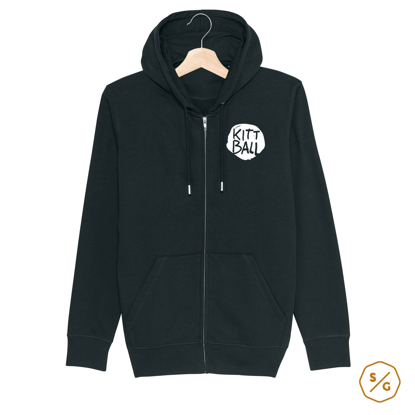 BEDRUCKTER ZIPPER HOODIE • LOGO KITTBALL RECORDS