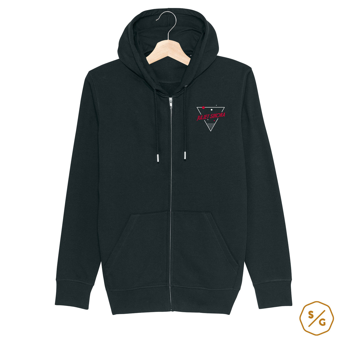 BEDRUCKTER ZIPPER HOODIE • LOGO JULIET SIKORA