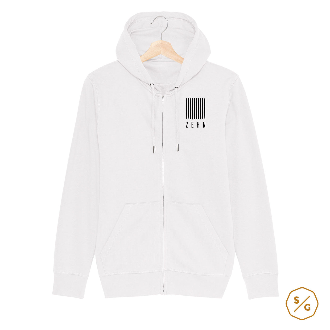 BESTICKTER ZIPPER HOODIE • LOGO ZEHN RECORDS