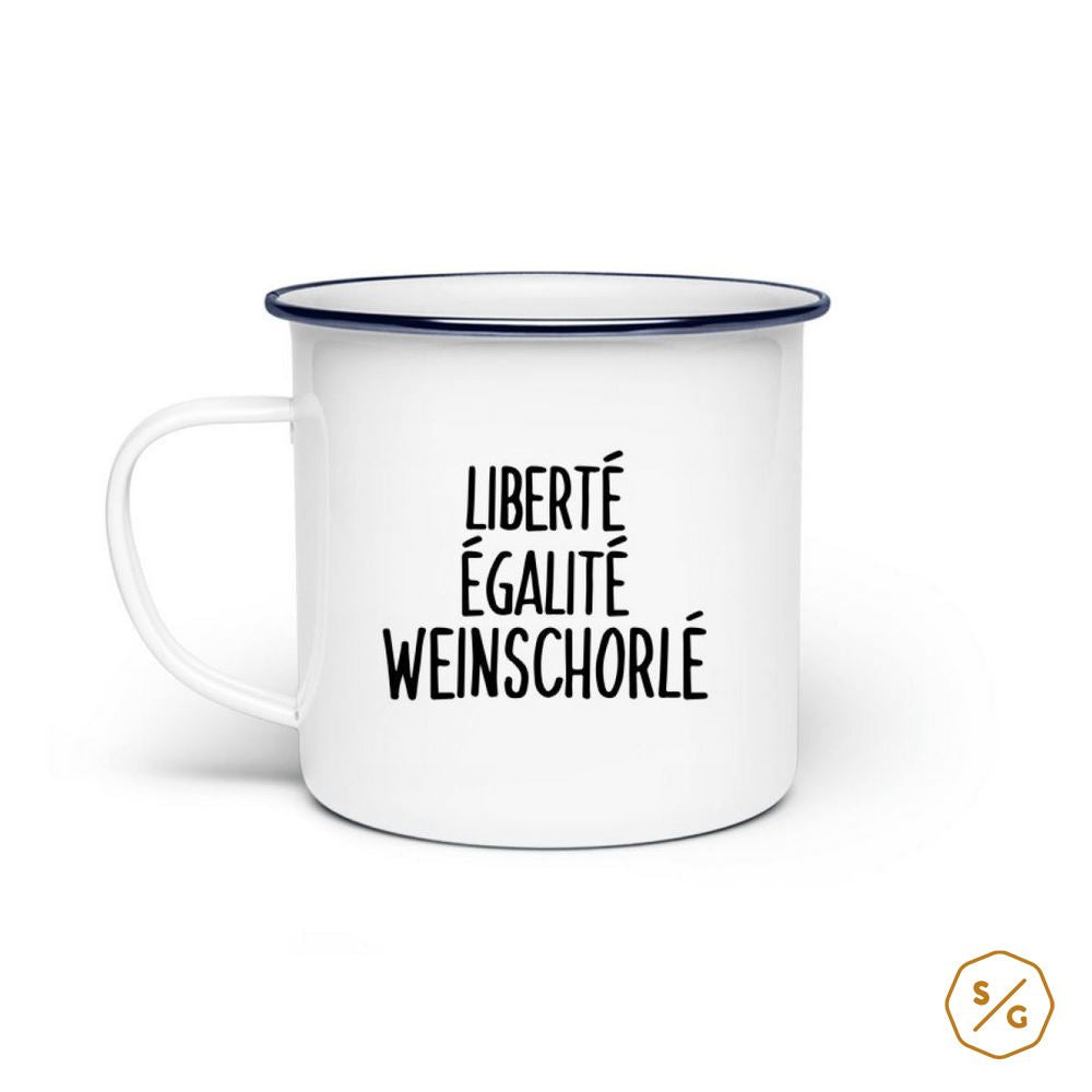 EMAILLE-TASSE (STAHL) • LIBERTÉ EGALITÉ WEINSCHORLÉ