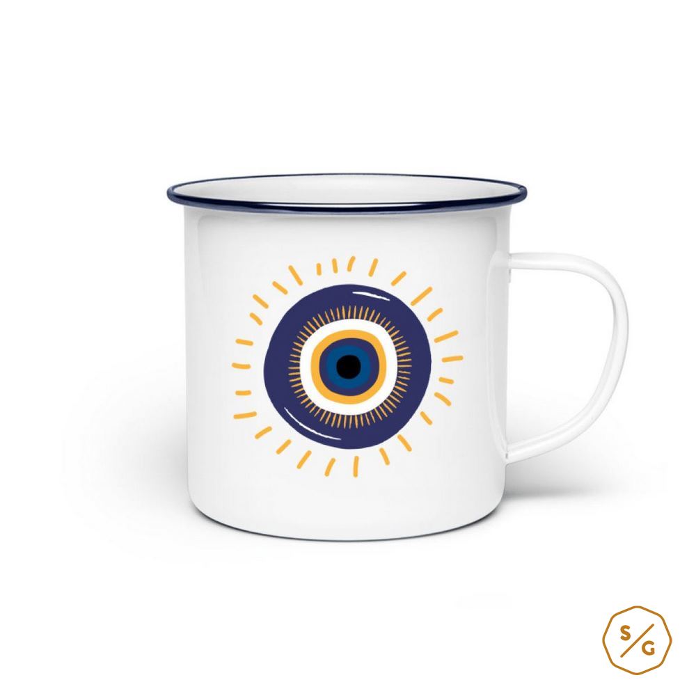 ENAMEL MUG (STEEL) • TURKISH EYE - AMULET