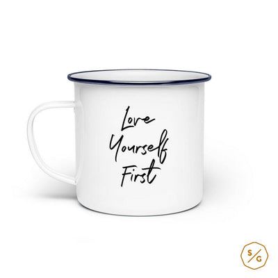 ENAMEL MUG (STEEL) • LOVE YOURSELF FIRST