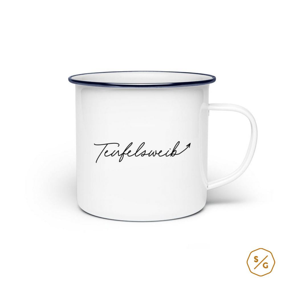 EMAILLE-TASSE (STAHL) • TEUFELSWEIB