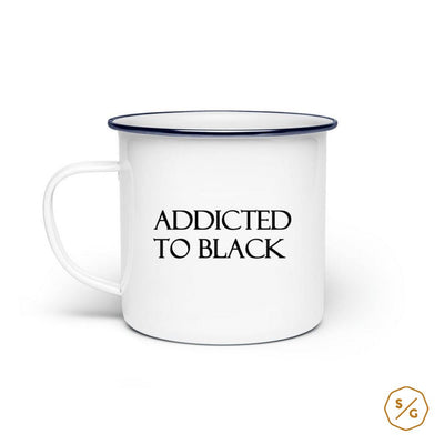 ENAMEL MUG (STEEL) • ADDICTED TO BLACK