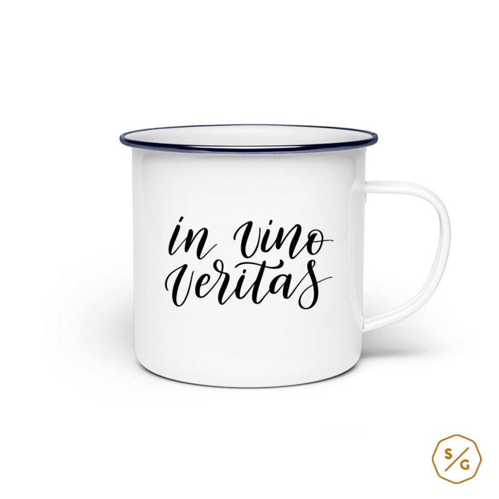 ENAMEL MUG (STEEL) • IN VINO VERITAS