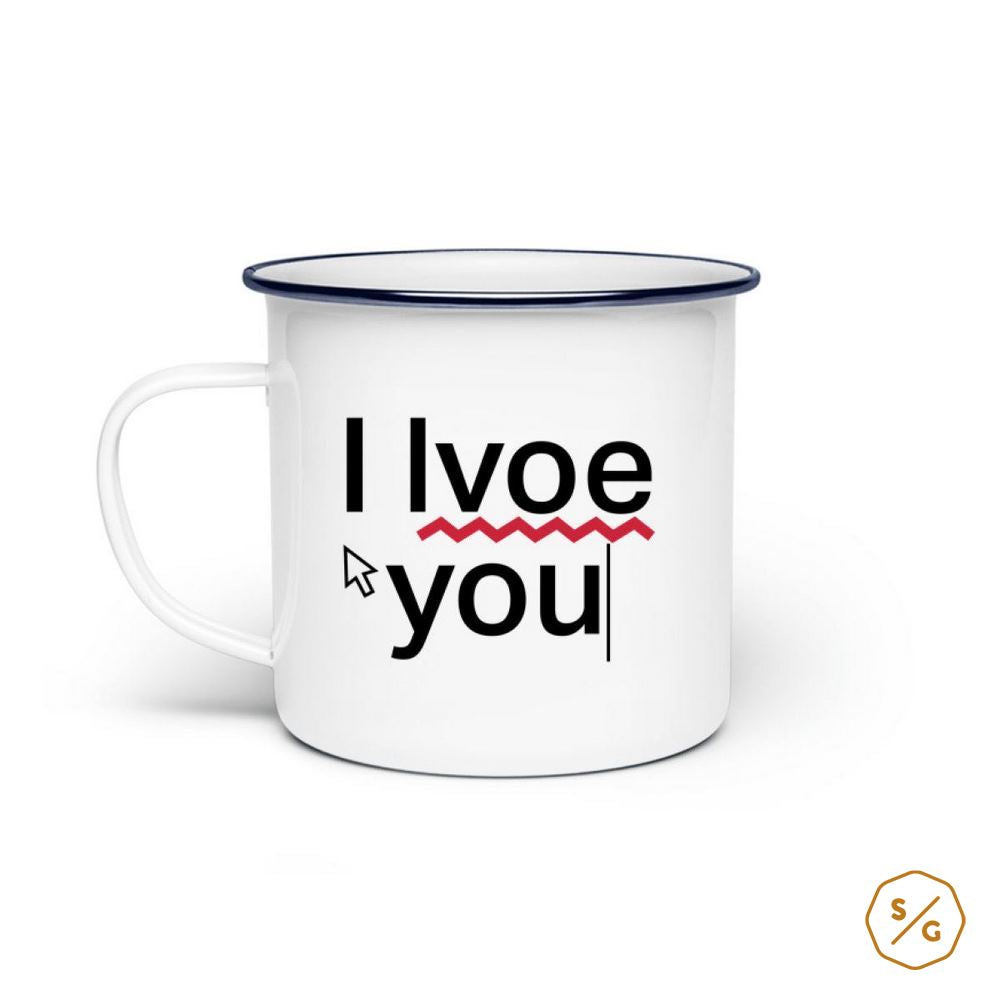 ENAMEL MUG (STEEL) • I LVOE YOU