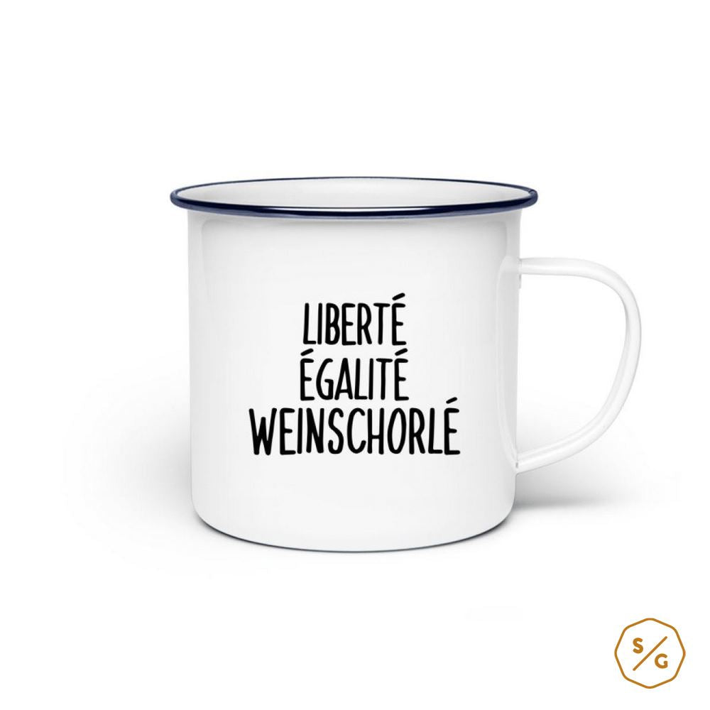 EMAILLE-TASSE (STAHL) • LIBERTÉ EGALITÉ WEINSCHORLÉ