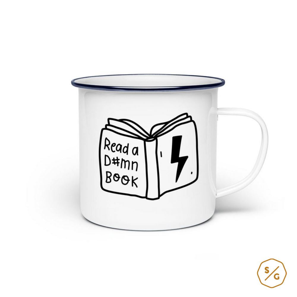 EMAILLE-TASSE (STAHL) • READ A DAMN BOOK