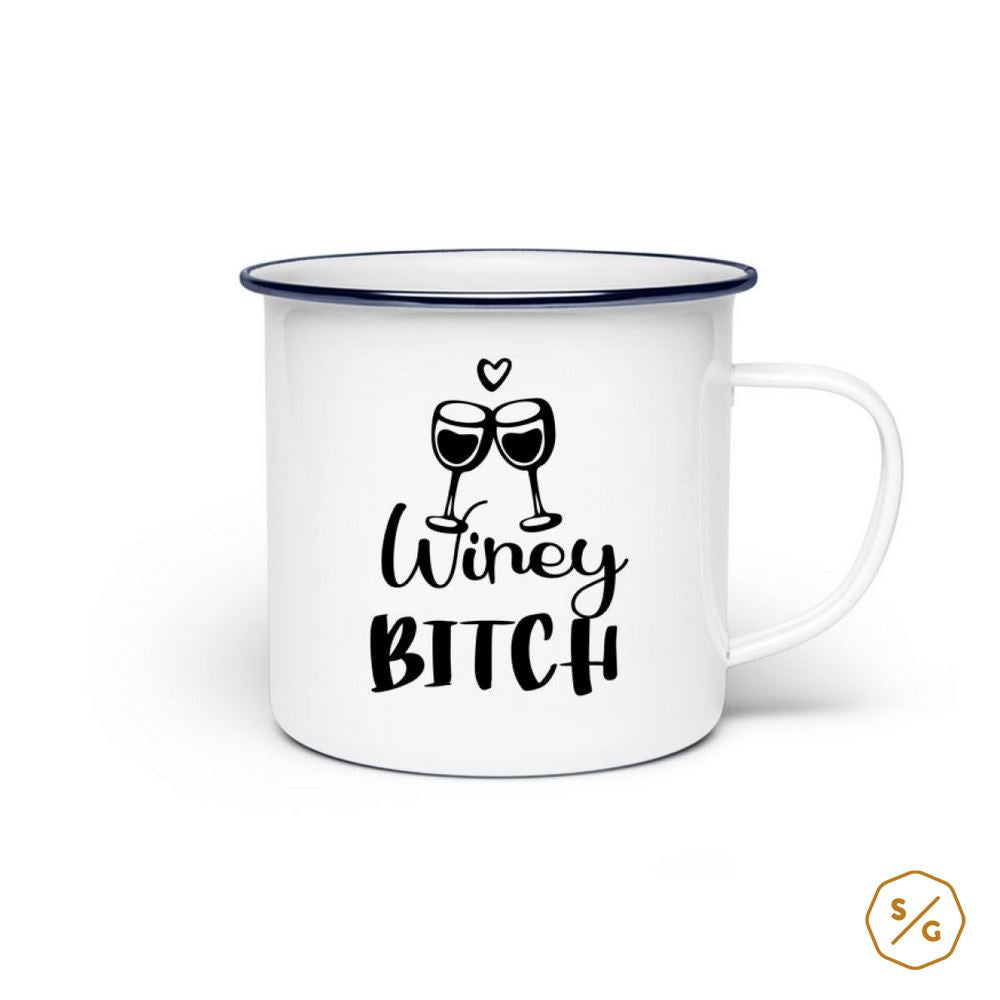 ENAMEL MUG (STEEL) • WINEY BITCH