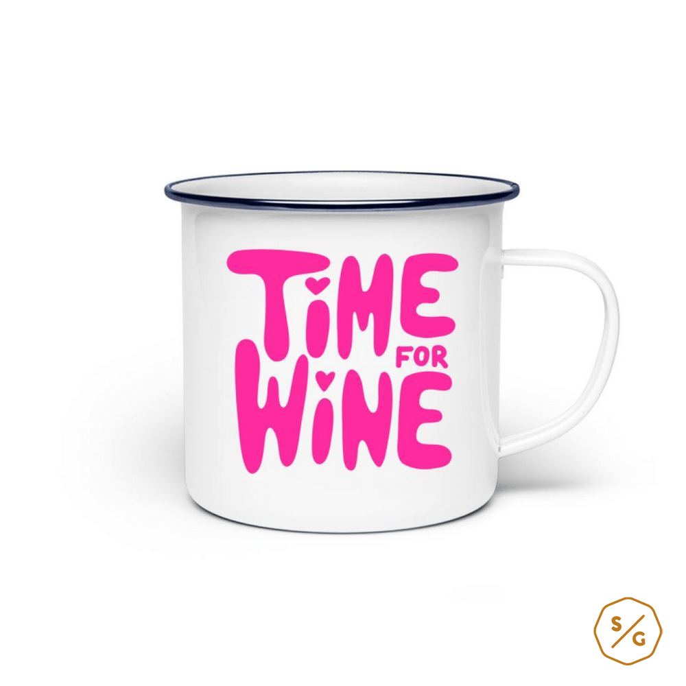 ENAMEL MUG (STEEL) • TIME FOR WINE